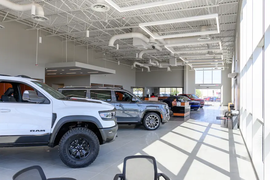 Chapman Chevrolet showroom with multiple vehicles on display