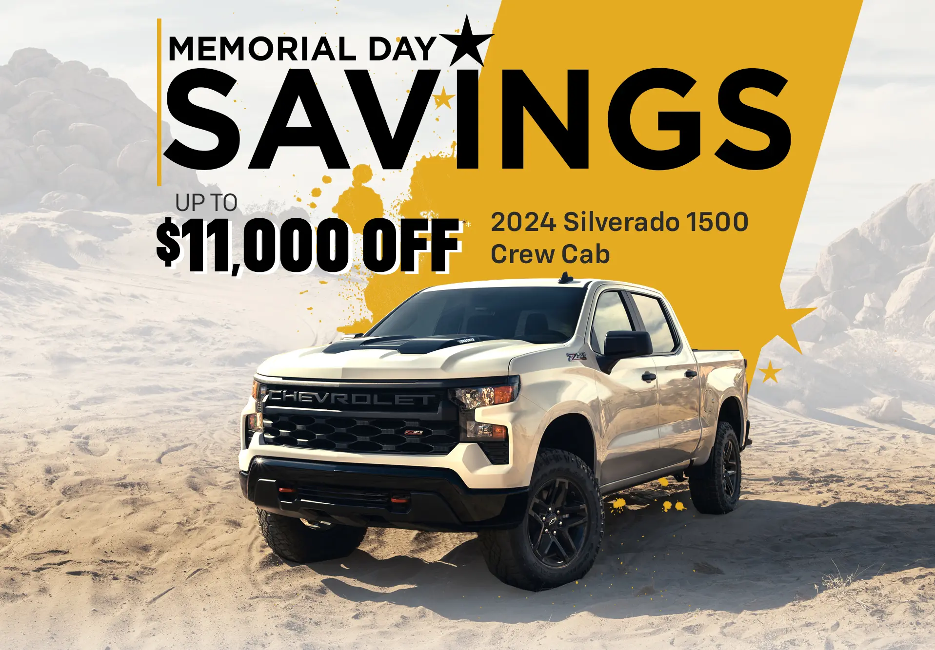 Memorial Day Savings, up to $11,000 off 2024 Silverado 1500 Crew Cab